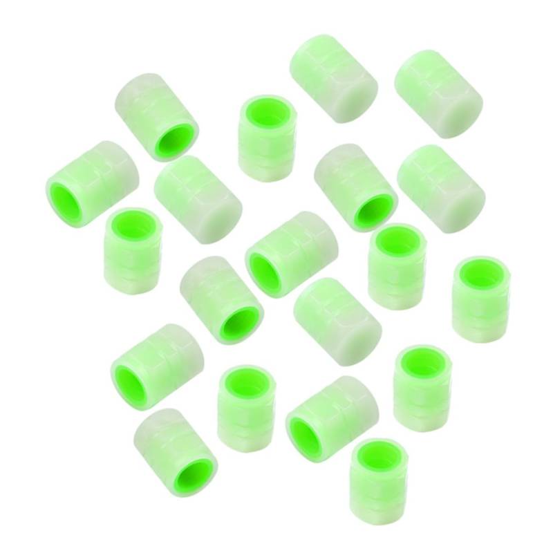 Amosfun 30 Stück Luminous Ventilkappe Auto Ventilschaft Kappe Ventilkappen Ventilschaftabdeckung Für Reifen Ventilschaftkern Chrom-ventilschaftkappen Phosphorpulver Light Green von Amosfun