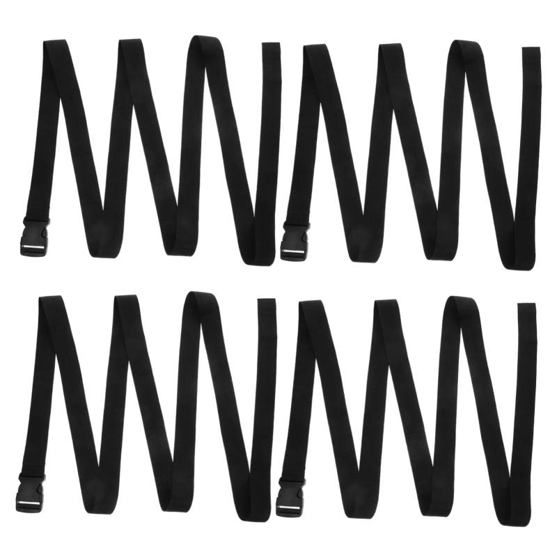 Amosfun 4 Stück Gepäck Anschlussgurte Geldbörsengurte Ersatz Schlafsackgurte Schnallengurte Verstellbar Schwarzes Polypropylen von Amosfun