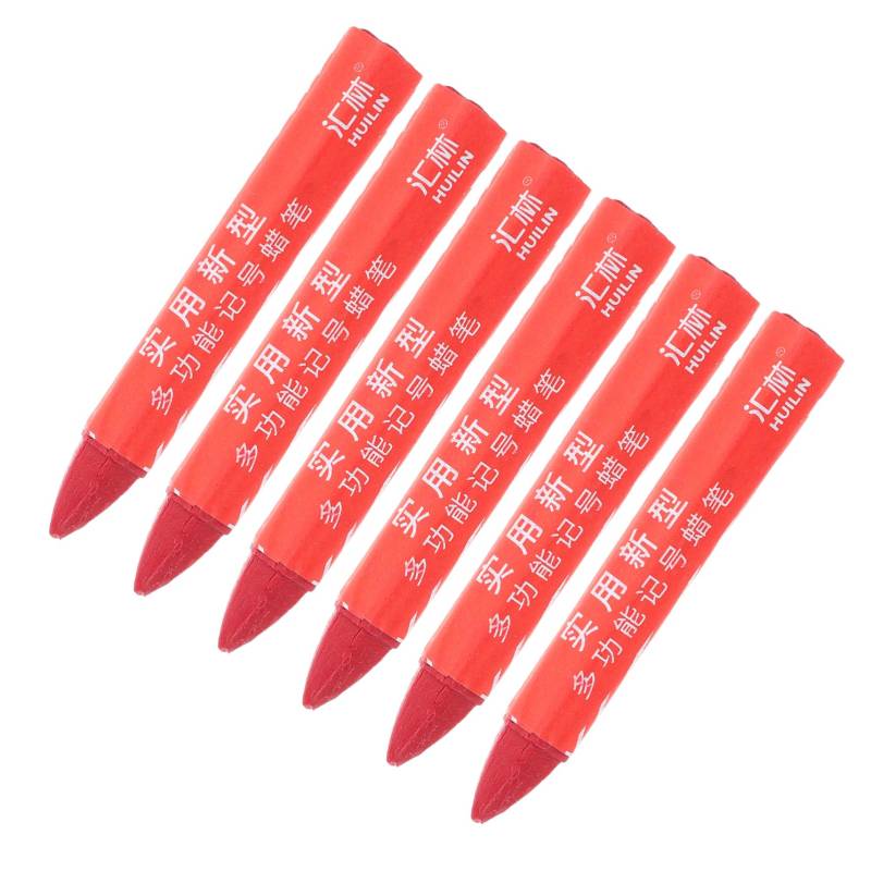 Amosfun 6 Stück Reifenmarkierung Reifenkreide Markierstift Rot Wachs von Amosfun
