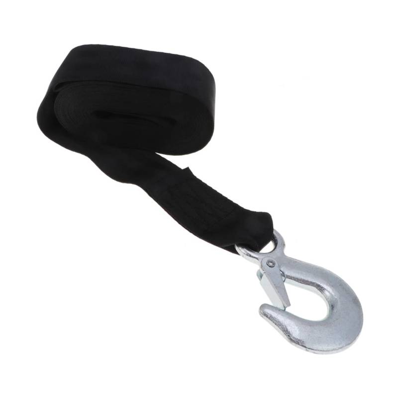 Amosfun Anhängergurt Marine Windengurt Sicherung Zurrseil Marine Windengurt Anhängerzubehör Anhängerwindengurt Anhängerwindengurt Mit Haken Windengurt Mit Haken Schwarzer Stahl von Amosfun