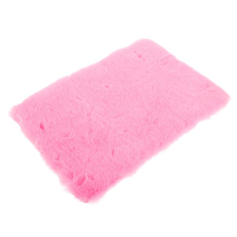 Amosfun Auto-Armlehnenbox-Matte Abdeckung Mittelkonsole auto armlehne matte Auto-Mittelarmlehnenbezug Plüschauto -Armlehnenkissen Künstliches Kaninchenfell Rosa von Amosfun