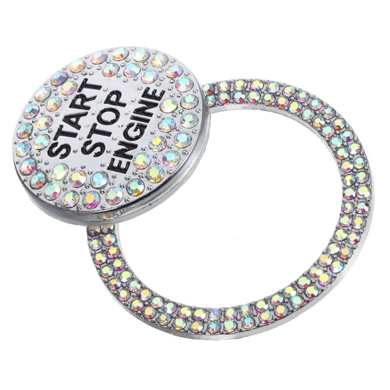 Amosfun Bling Autozubehör Für Frauen Auto Startknopf Abdeckung Für Den Startknopf Auto Bling Ring Abdeckung Für Den Startknopf Des Automotors Automotor Dekoration Zinklegierung von Amosfun
