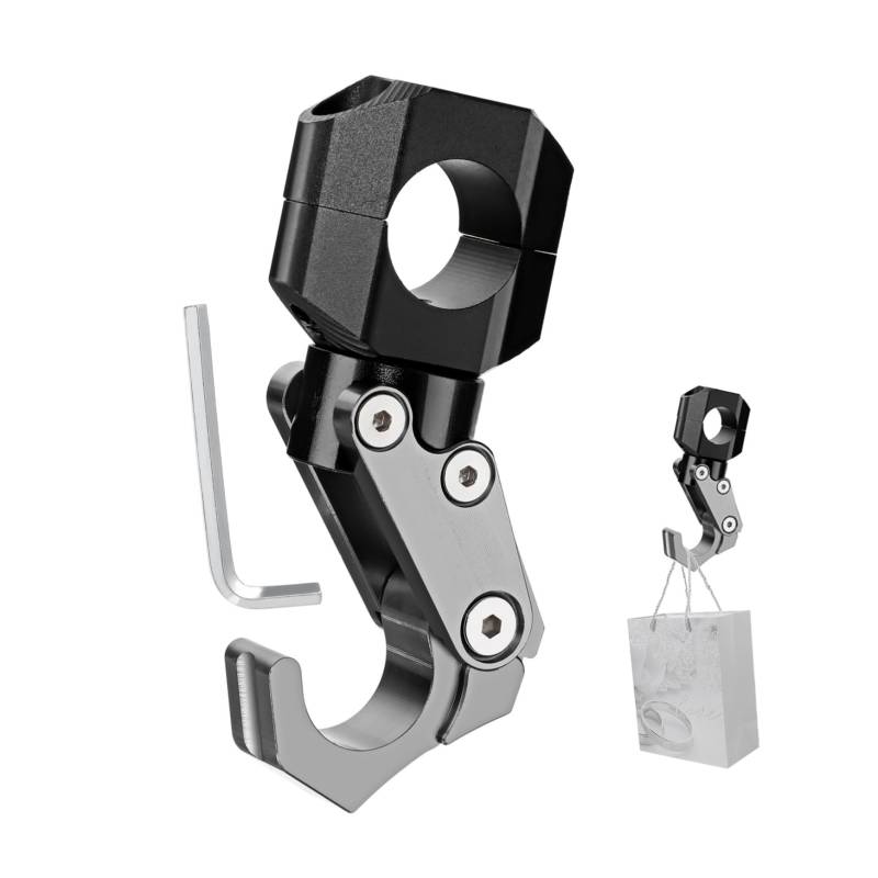 Amosfun Motorradhaken Parkhaken Klappbarer Lenkerhaken Schlüsselhalter Helmzubehörhaken Einziehbarer Rollerhaken Hängetaschenhaken Motorrad Hängehaken Aluminiumlegierung Silber von Amosfun