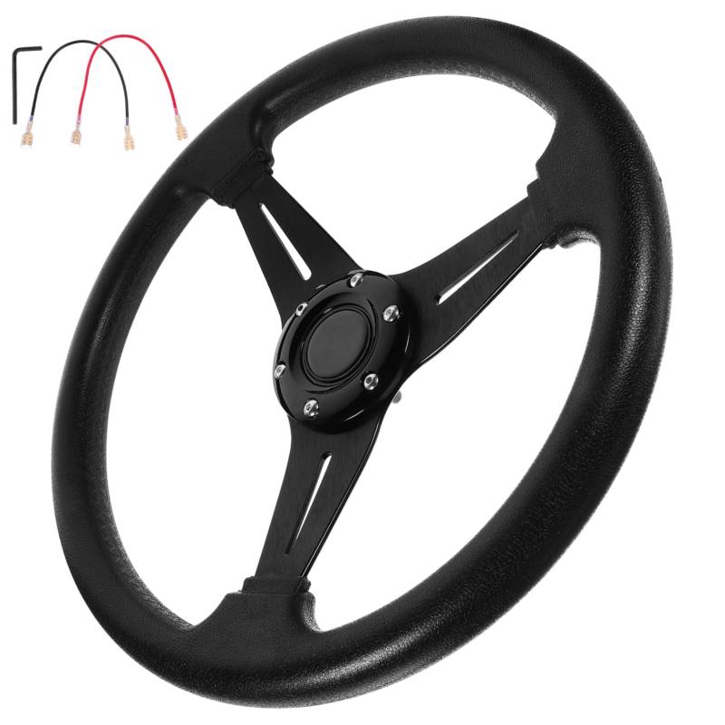 Amosfun Rennlenkrad Mit Schnellverschlussfunktion Universelles Auto PU Für Automarken Einfach Zu Installieren Reinigen von Amosfun