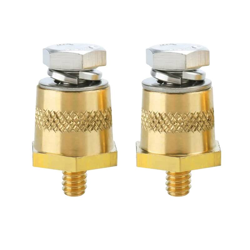 Ampper M6-Gewinde männlich Messing Batteriepol Ladepole, M6 Batteriepol Adapter (+/-) mit Top Bolzen für die Erweiterung, Packung mit 2 von Ampper