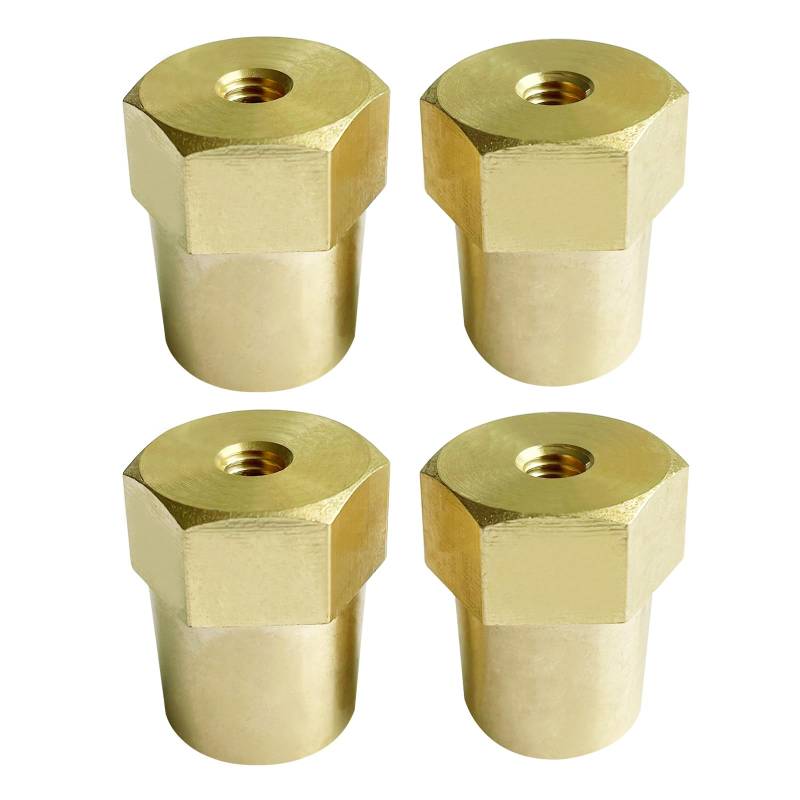 Ampper M6 Thread Female Brass Battery Terminal Post Adapter Battery Charging Post Terminals for M6 Stud Extension, Pack of 4 von Ampper