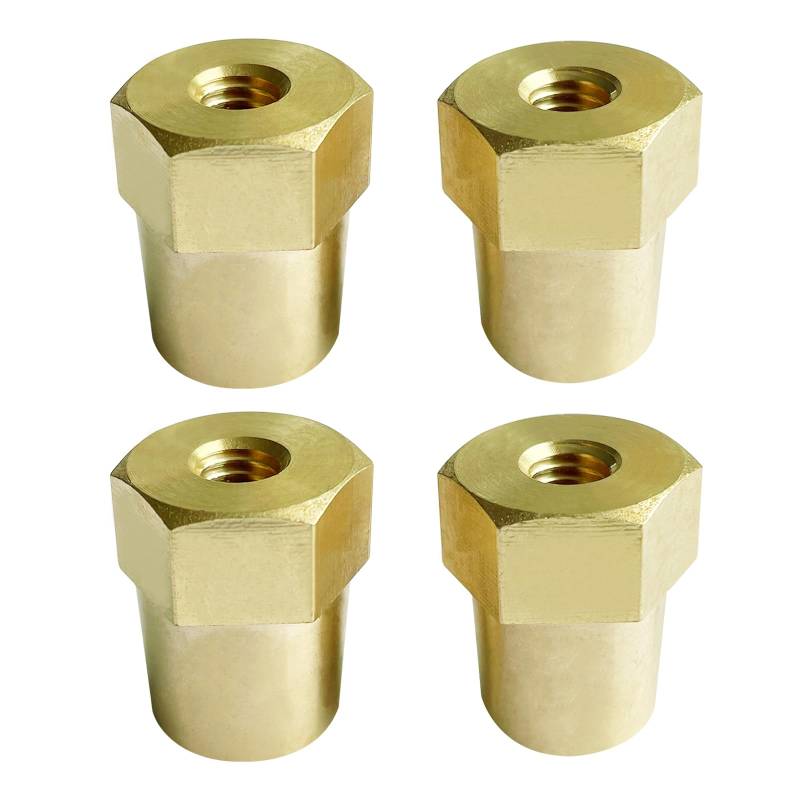 Ampper M8 Thread Female Brass Battery Terminal Post Adapter Battery Charging Post Terminals für M8 Stud Extension, Packung mit 4 von Ampper