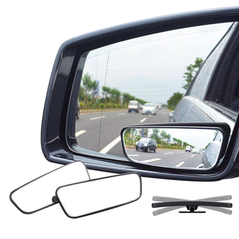 Ampper Rechteck Toter-Winkel-Spiegel, HD-Glas ABS-Gehäuse konvexen Weitwinkel Rückblick Blindspot Autospiegel für Auto SUV und LKW (gerahmt, Packung mit 2) von Ampper