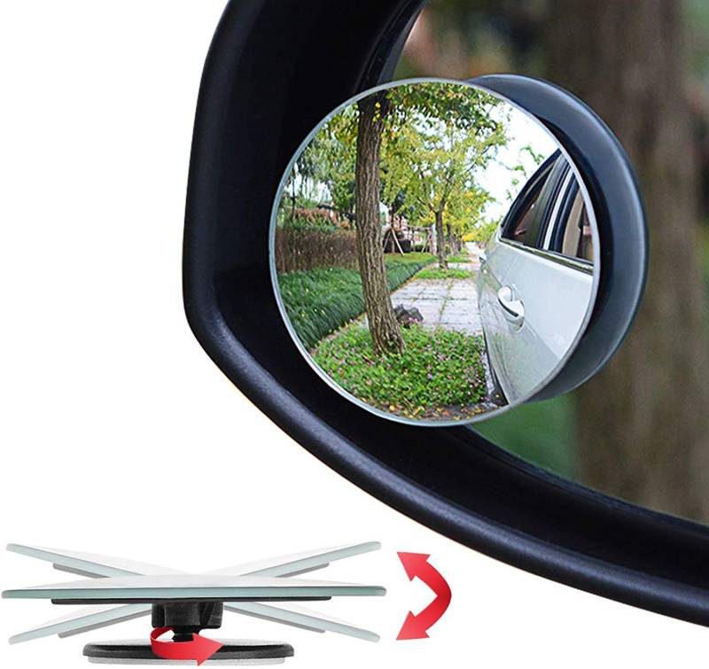 Ampper Blind Spot Mirror, 2" Round HD Glass Frameless Convex Rear View Mirror, Pack of 2 von Ampper