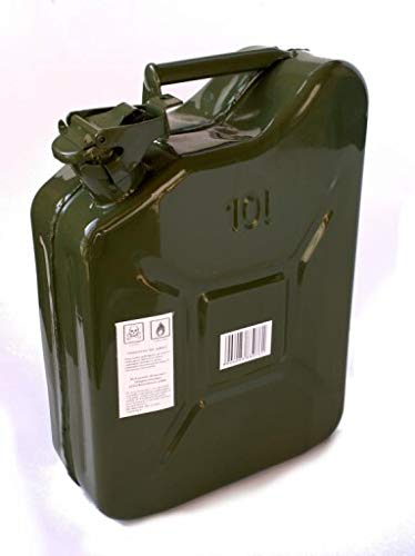 10L Metallkanister Stahlblech Kanister Tank NATO grün Benzinkanister von Amslight