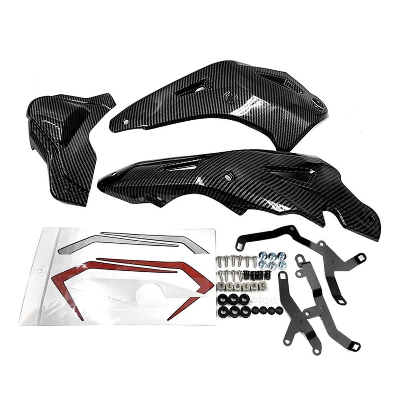 Motorrad Vorderspoiler Für CB650R CB650F CB650FE 2014-2023 Motorrad Bauch Pan Motor Spoiler Unteren Verkleidung Körper Rahmen Panel Protector Motorrad Spoiler(Carbon Fiber Look) von Amxaqjc