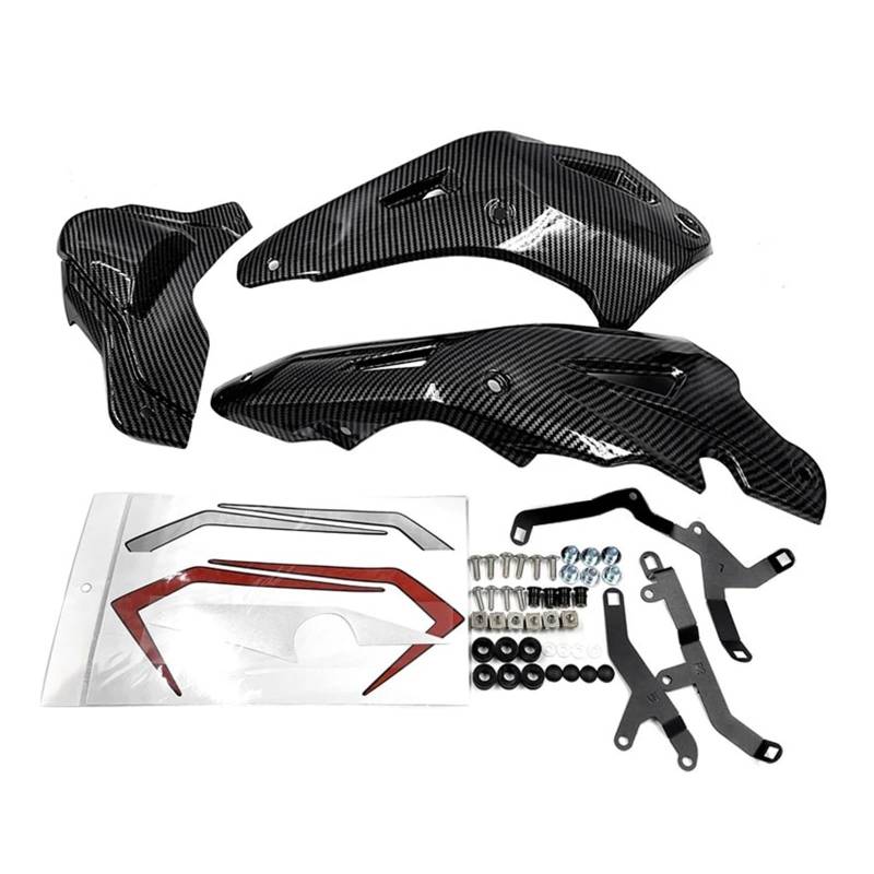Motorrad Vorderspoiler Für CB650R CB650F CB650FE 2014-2023 Motorrad Bauch Pan Motor Spoiler Unteren Verkleidung Körper Rahmen Panel Protector Motorrad Spoiler(Carbon Fiber Look) von Amxaqjc