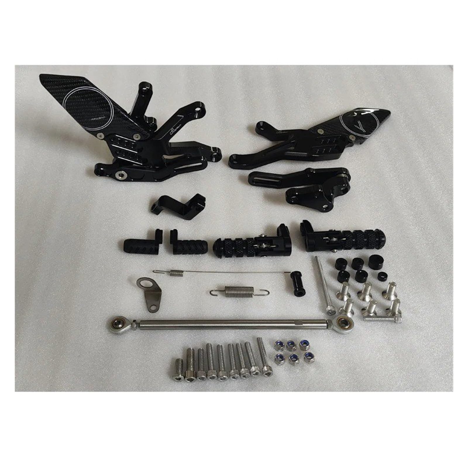 Motorrad Vorderspoiler Für CB650R CB650F Für CBR650R Für CBR650F Motorrad Einstellbare Fußrastenanlage Fußrasten Pedal Hinten Set Verkleidung Winglet Motorrad Spoiler(Carbon Fiber) von Amxaqjc