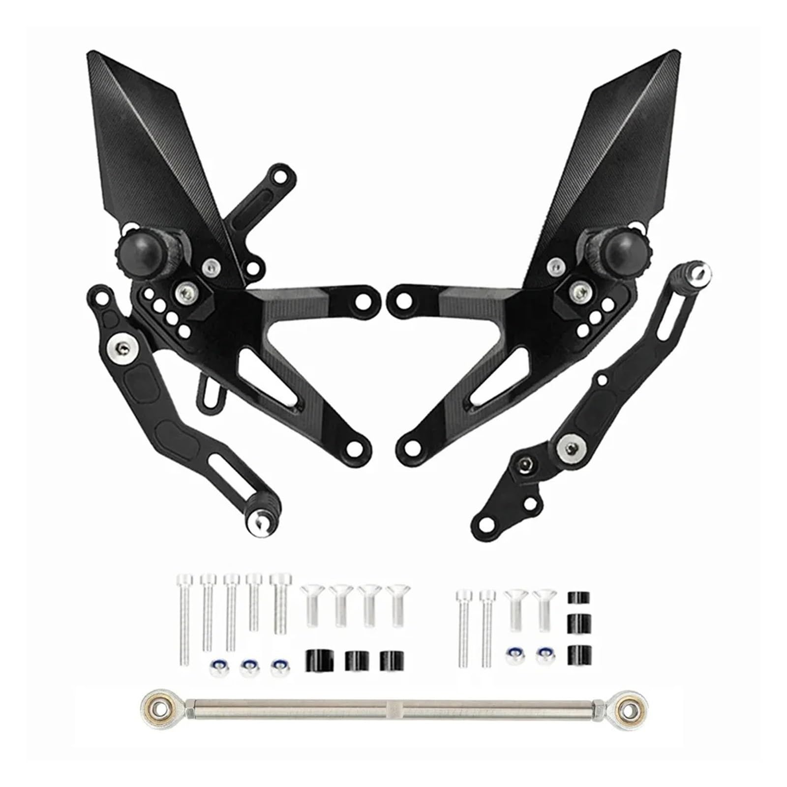 Motorrad Vorderspoiler Für CB650R CB650F Für CBR650R Für CBR650F Motorrad Einstellbare Fußrastenanlage Fußrasten Pedal Hinten Set Verkleidung Winglet Motorrad Spoiler(Schwarz) von Amxaqjc