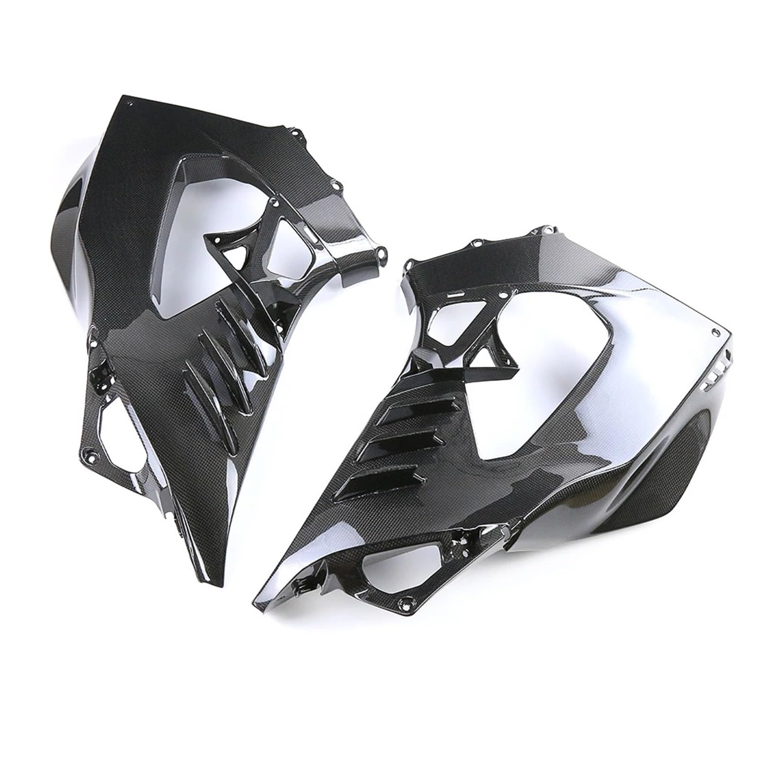 Motorrad Vorderspoiler Für CBR1000RR-R 2021 2022 2023 2024 Motorrad Verkleidung Kits Carbon Fiber Side Panels Schutz Spoiler Abdeckung Protector Motorrad Spoiler(Plain Weave Glossy) von Amxaqjc