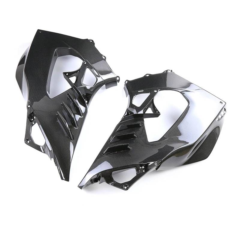 Motorrad Vorderspoiler Für CBR1000RR-R 2021 2022 2023 2024 Motorrad Verkleidung Kits Carbon Fiber Side Panels Schutz Spoiler Abdeckung Protector Motorrad Spoiler(Plain Weave Glossy) von Amxaqjc