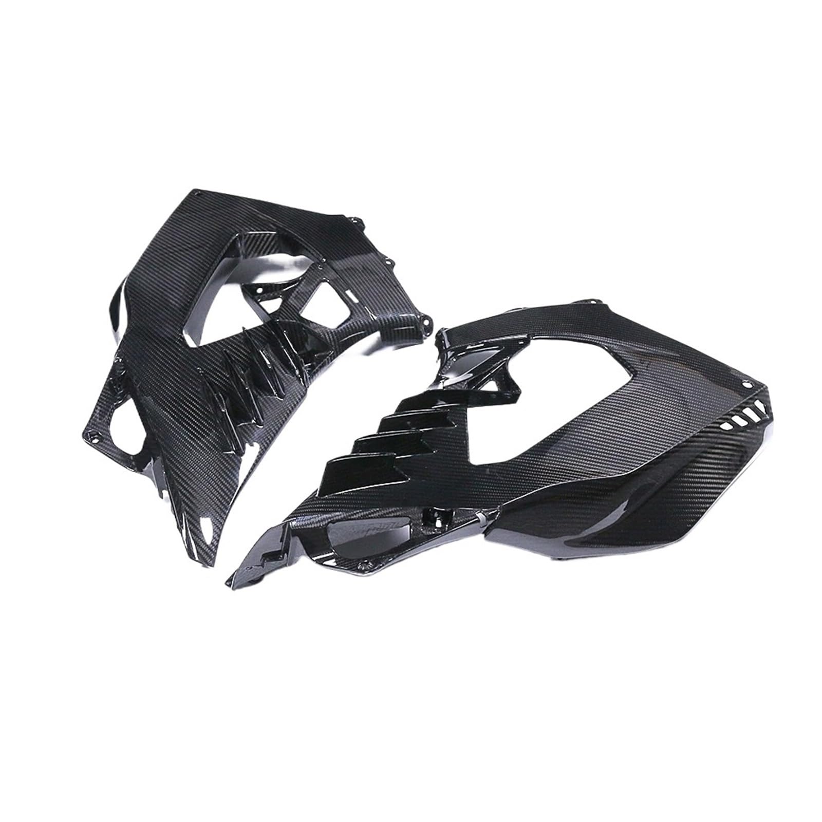 Motorrad Vorderspoiler Für CBR1000RR-R 2021 2022 2023 2024 Motorrad Verkleidung Kits Carbon Fiber Side Panels Schutz Spoiler Abdeckung Protector Motorrad Spoiler(Twill Weave Glossy) von Amxaqjc