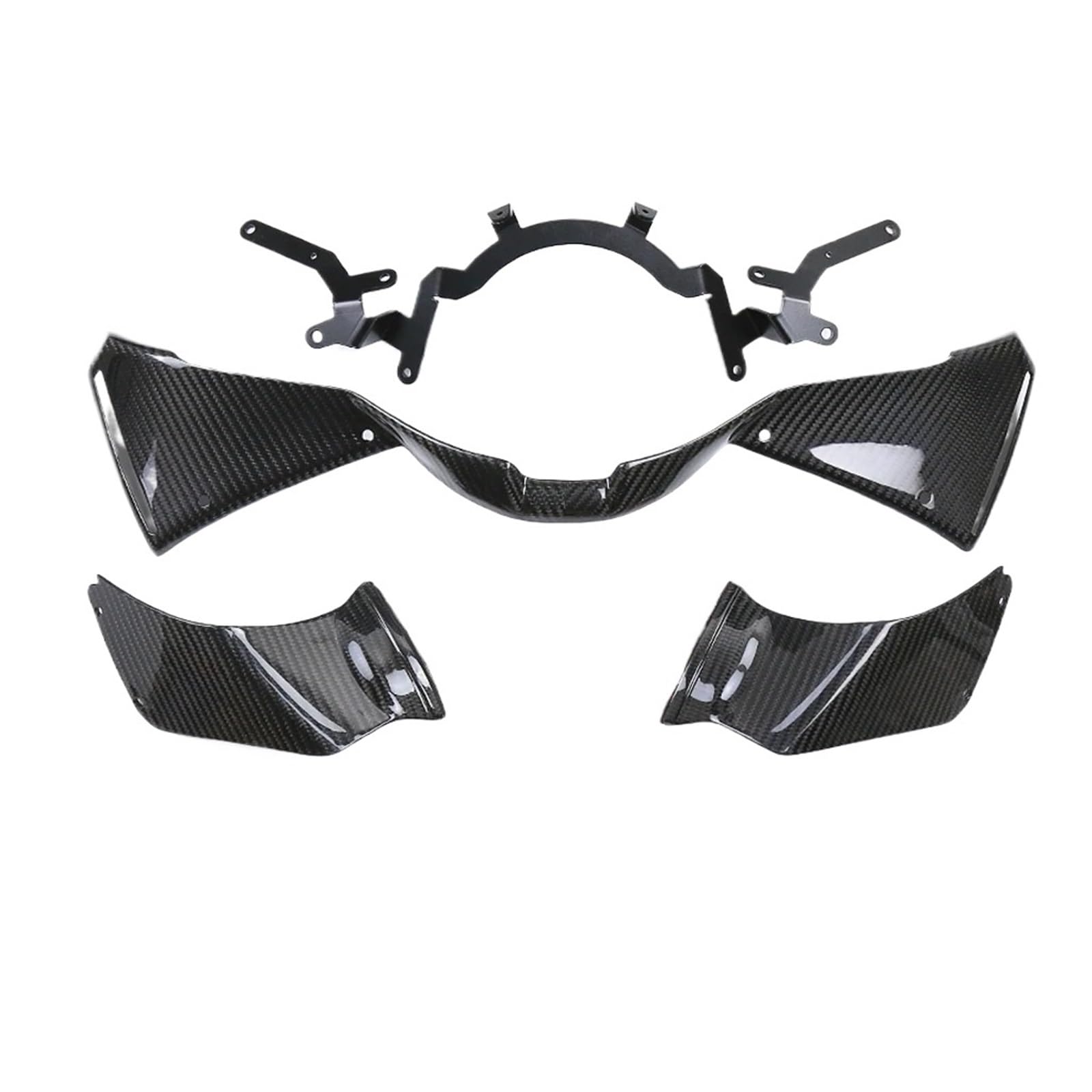 Motorrad Vorderspoiler Für CBR1000RR-R 2023-2024 Motorrad Aerodynamische Winglets Spoiler Carbon Fiber Fixed Wings Air Deflektor Zubehör Motorrad Spoiler(Twill Weave Glossy) von Amxaqjc