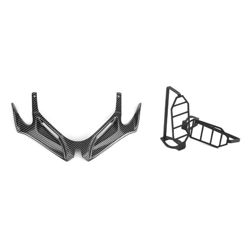 Motorrad Vorderspoiler Für CBR250RR 2017 2018 2019 2020 2021 Aerodynamische Winglet Motorrad Front Verkleidung Untere Abdeckung Schutz Schutz Motorrad Spoiler(Combo E) von Amxaqjc