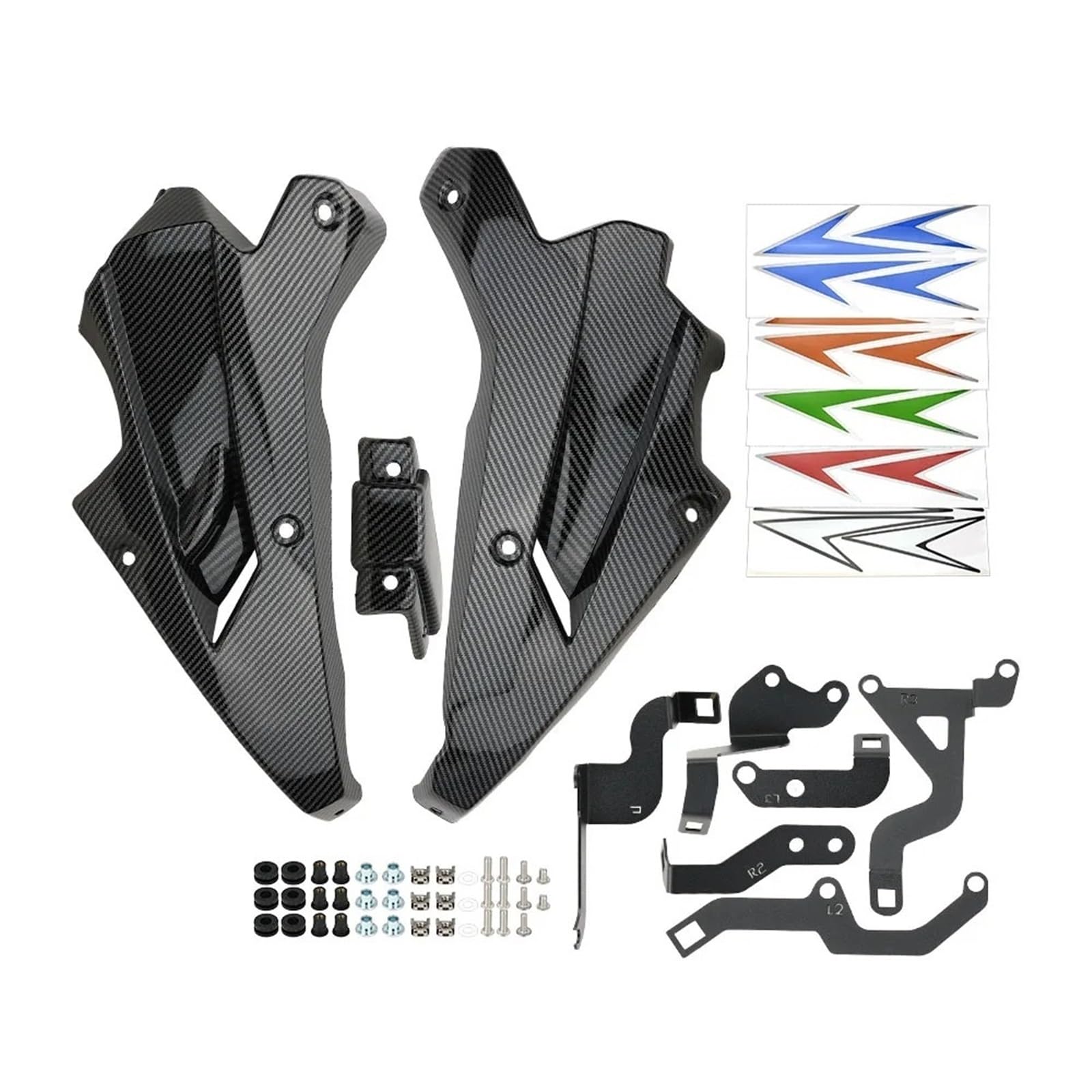 Motorrad Vorderspoiler Für Kawasaki Z 900 Z900 2017-2024 Motorrad-Bauchwanne, Motorspoiler, Bodenschutz, Rahmenumbau, Schutz, Chassisabdeckung Motorrad Spoiler(Carbon Fiber 17-19) von Amxaqjc
