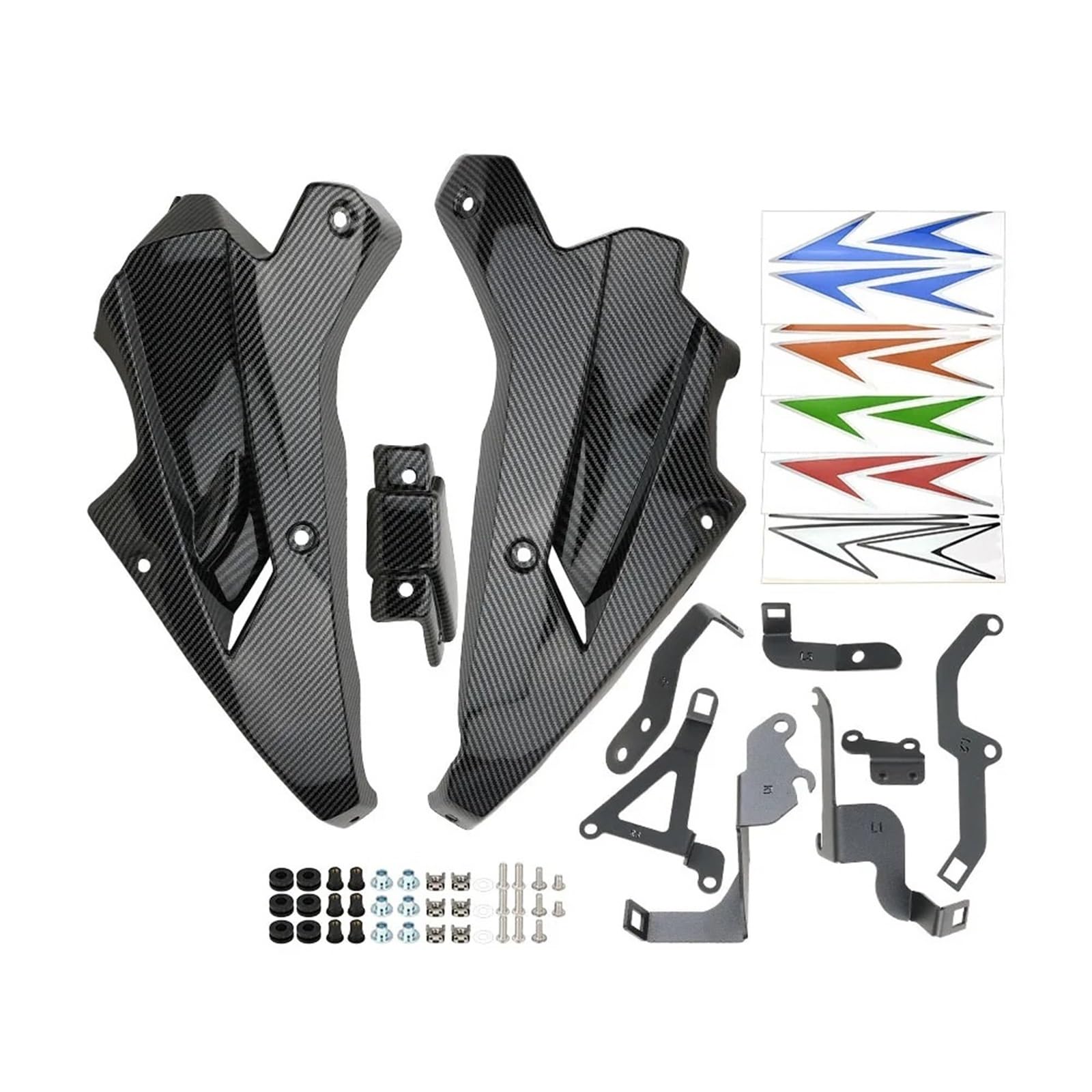Motorrad Vorderspoiler Für Kawasaki Z 900 Z900 2017-2024 Motorrad-Bauchwanne, Motorspoiler, Bodenschutz, Rahmenumbau, Schutz, Chassisabdeckung Motorrad Spoiler(Carbon Fiber 20-24) von Amxaqjc