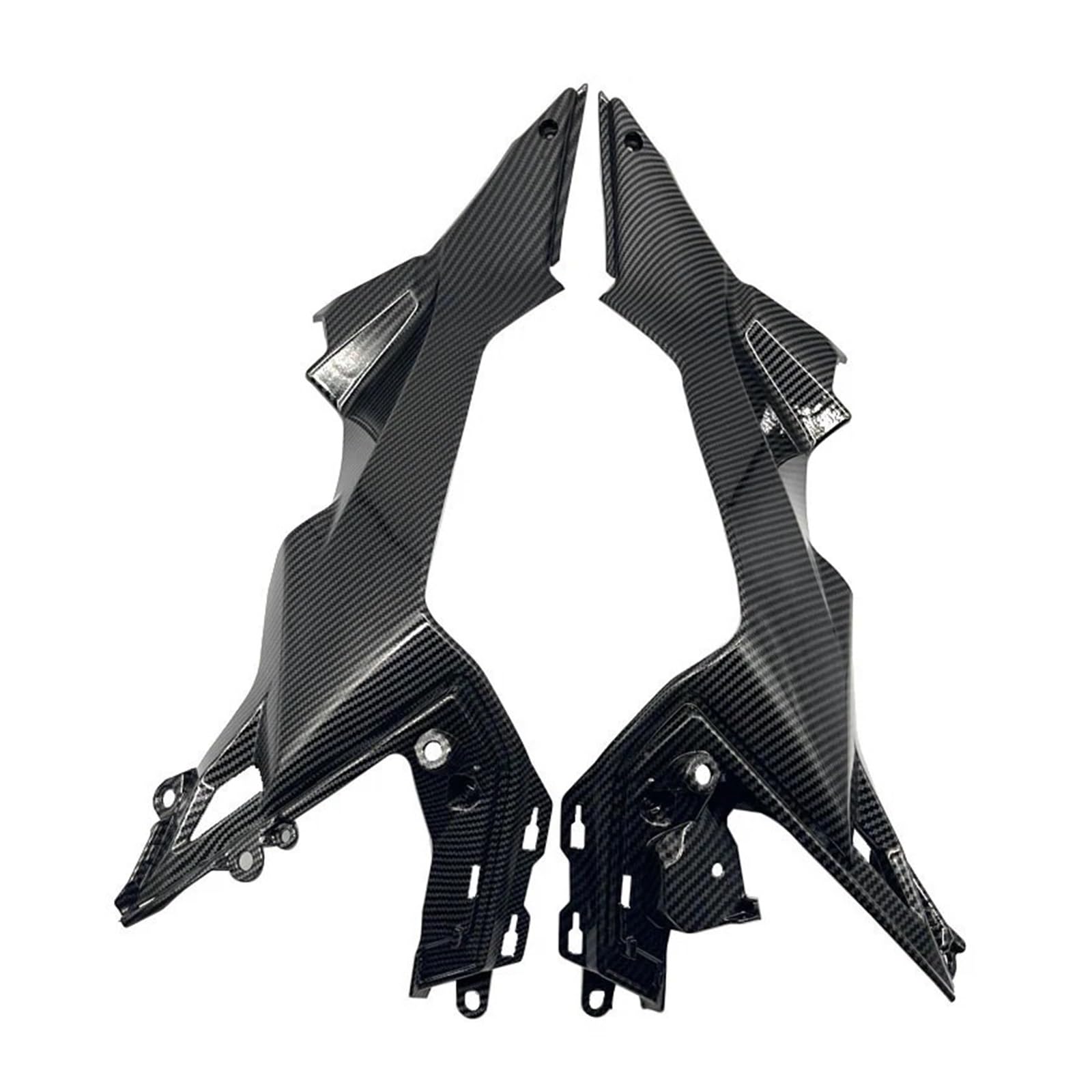 Motorrad Vorderspoiler Für Kawasaki Z650 2017-2023 Motorrad Kraftstoff Tank Seite Rahmen Mittlere Abdeckung Panel Verkleidung Spoiler Protector Motorrad Spoiler(Carbon Fiber Look) von Amxaqjc