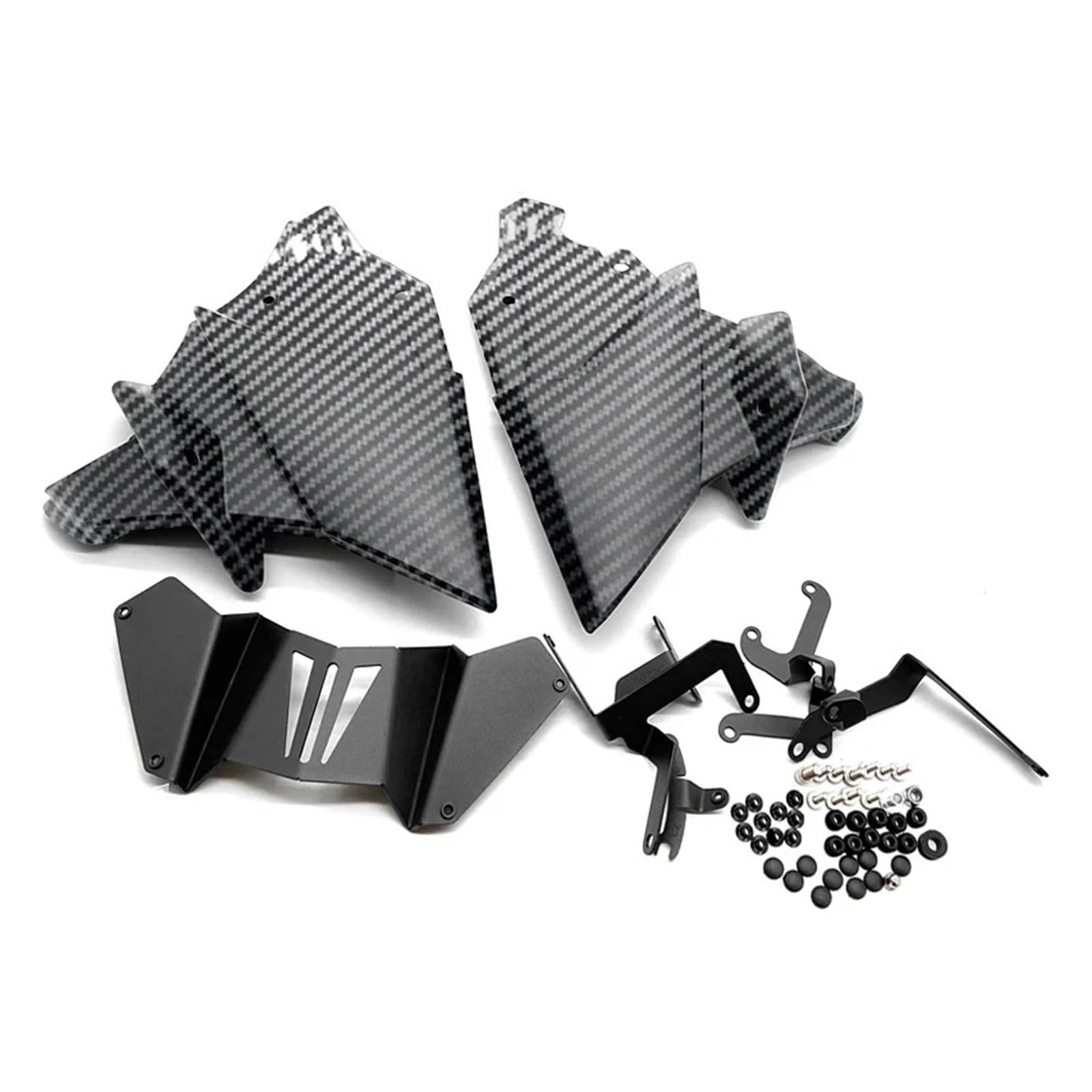 Motorrad Vorderspoiler Für MT-09 Für MT09 SP FZ09 FZ-09 2021-2024 Motorrad Bauchwanne Unterer Motorspoiler Verkleidungsschutz Abdeckung Bauchwanne Motorrad Spoiler(Carbon Fiber Look) von Amxaqjc