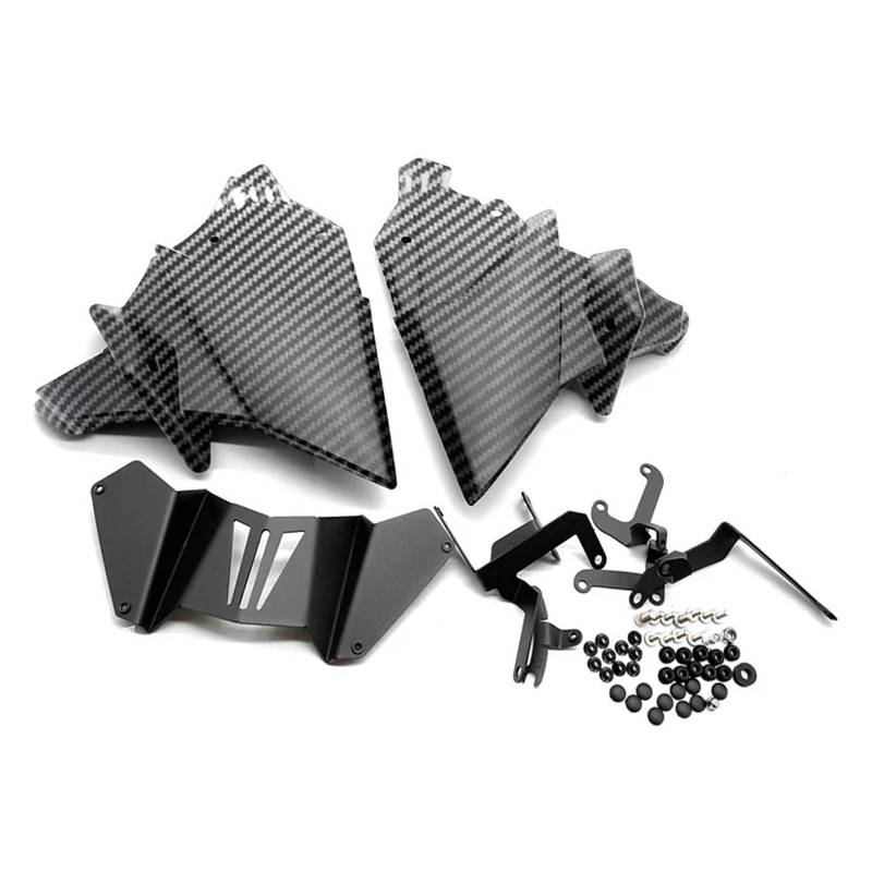 Motorrad Vorderspoiler Für MT-09 Für MT09 SP FZ09 FZ-09 2021-2024 Motorrad Bauchwanne Unterer Motorspoiler Verkleidungsschutz Abdeckung Bauchwanne Motorrad Spoiler(Carbon Fiber Look) von Amxaqjc