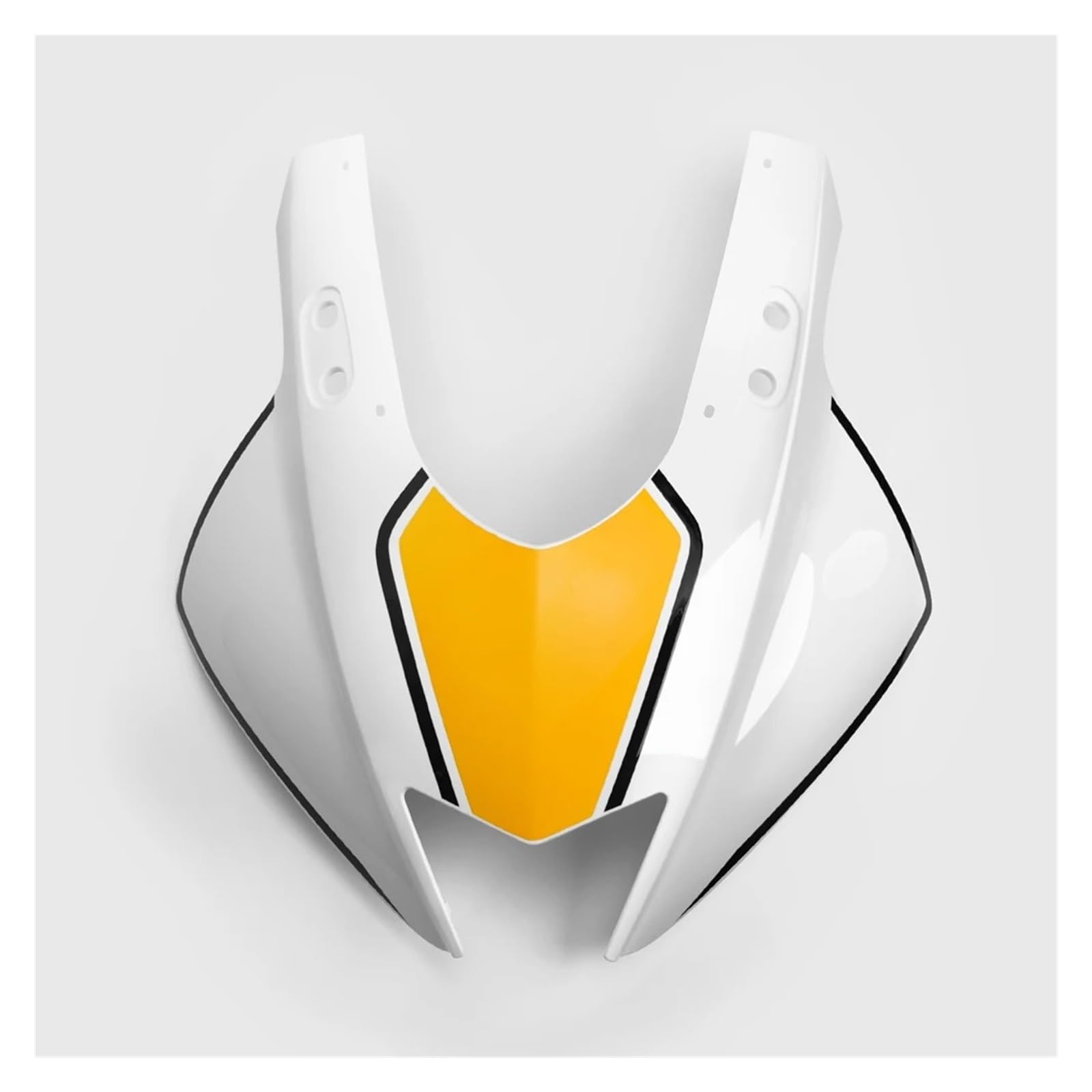 Motorrad Vorderspoiler Für YZF-R3/Für YZF-R25 Vordere Nase Obere Verkleidung Scheinwerfer Verkleidung Maske Abdeckung Nase Upgrade Stil Kleine Augen Motorrad Spoiler(Pattern White) von Amxaqjc