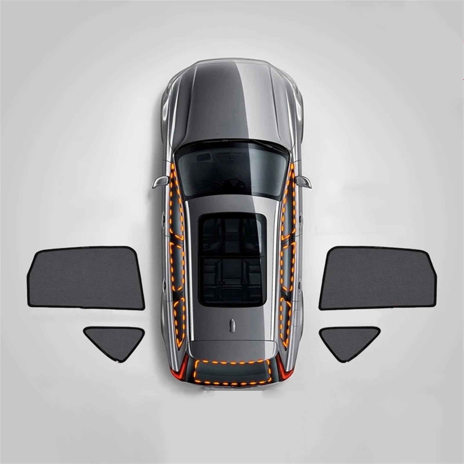Sonnenschutz Auto Für Ford Für FIESTA Fließheck 2008-2017 Hinten Seite Fenster Vorhang Sonnenschutz Visier Auto Fenster Sonnenschutz Schild Frontscheibe Sonnenblende Auto(4 PCS No Front) von Amxaqjc