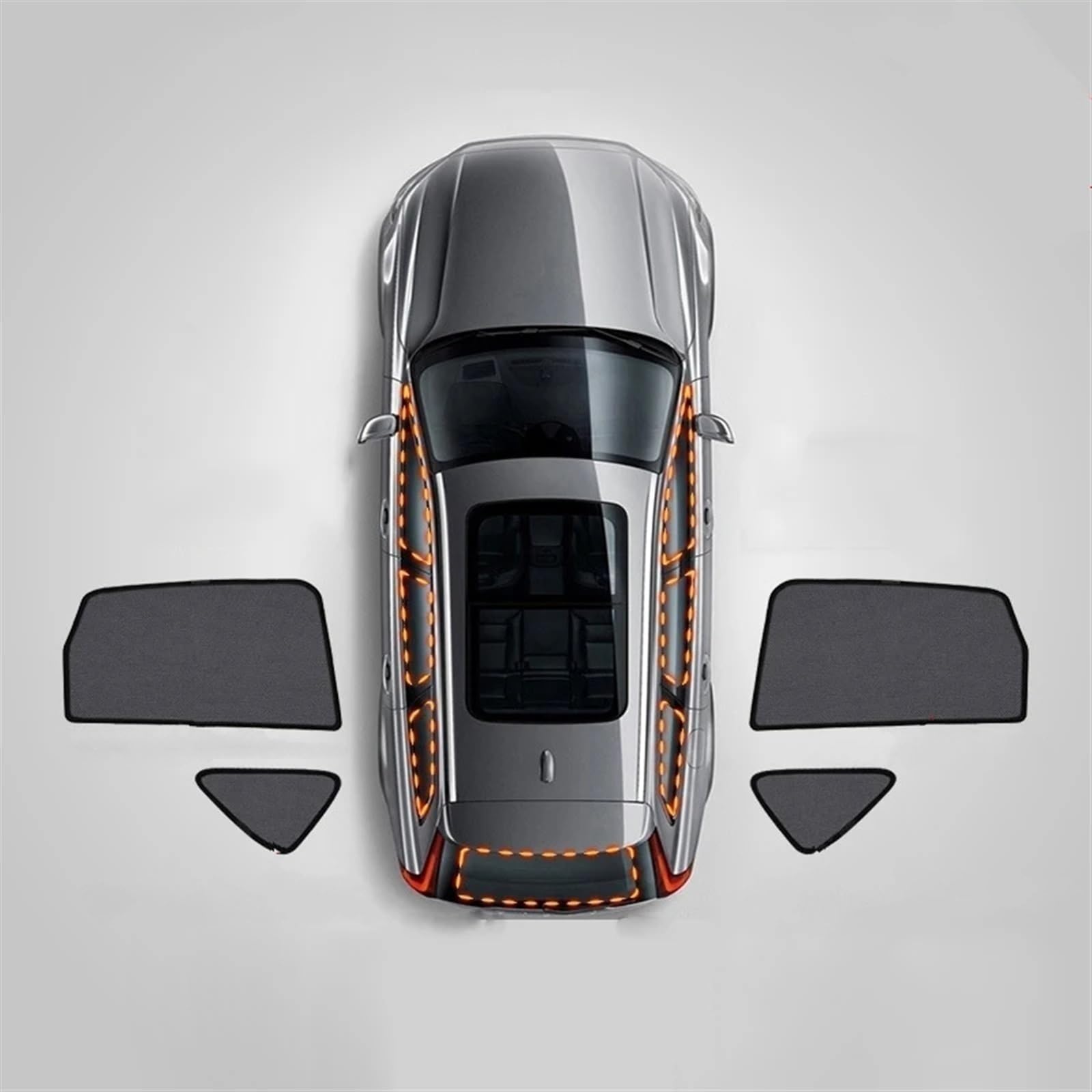 Sonnenschutz Auto Für Kia EV6 CV 2021 2022 2023 2024 Auto Front Schild Fenster Sonnenschutz Windschutz Hinten Seite Fenster Vorhang Sonnenschutz Visier Sonnenblende Auto(4 PCS No Front) von Amxaqjc