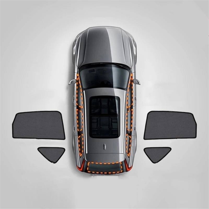 Sonnenschutz Auto Für Kia EV6 CV 2021 2022 2023 2024 Auto Front Schild Fenster Sonnenschutz Windschutz Hinten Seite Fenster Vorhang Sonnenschutz Visier Sonnenblende Auto(4 PCS No Front) von Amxaqjc