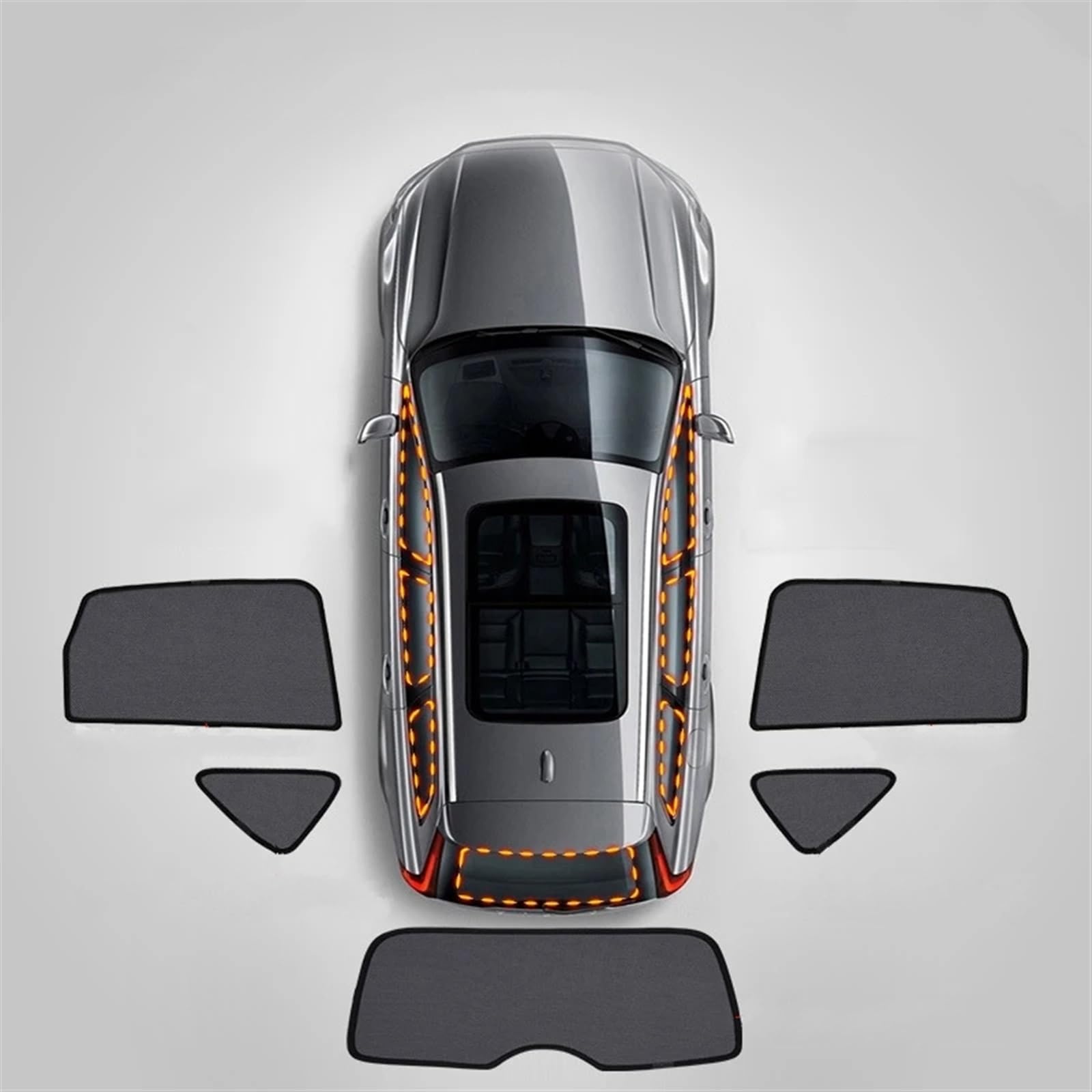 Sonnenschutz Auto Für Toyota Für CHR Für CH-R 2018-2022 CH R Auto Fenster Sonnenschutz Schild Frontscheibe Magnetische Hinten Seite vorhang Sonnenschutz Visier Sonnenblende Auto(5Pcs No Front) von Amxaqjc