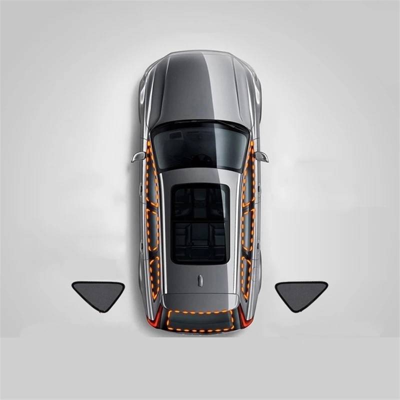 Sonnenschutz Auto Für Toyota Für RAV4 XA50 2018-2023 Auto Fenster Sonnenschutz Schild Frontscheibe Magnetische Hinten Seite Vorhang Sonnenschutz Visier Sonnenblende Auto(2PCS Triangular) von Amxaqjc