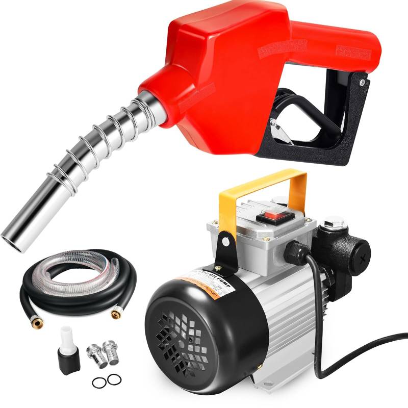 Dieselpumpe Heizölpumpe 230V 550W, Diesel Ölpumpe 60L/min Elektrische Transferpumpe mit Zapfpistole, Schlauch, Diesel Pumpe Absaugpumpe für PKW, Tankwagen, etc von Amy&Lucky