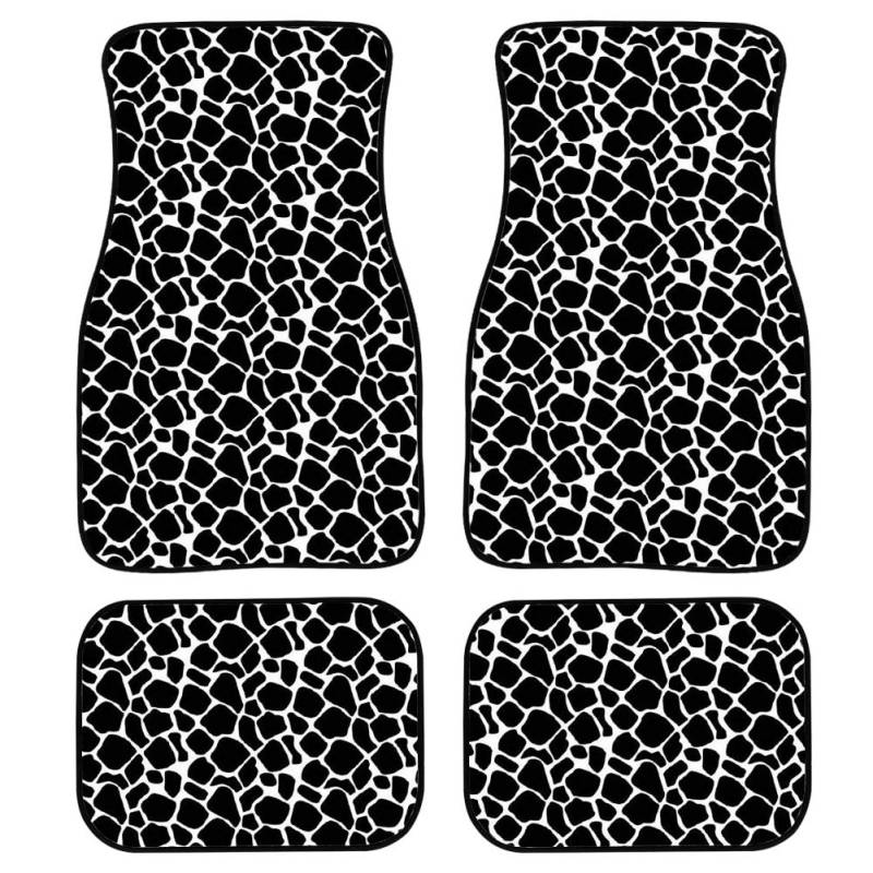 Amzbeauty Leopard Auto-Fußmatten (schwarz), 4-teilig, Gummi-Rückseite, Allwetter-Universal, vorne und hinten, Automotive-Autoteppiche, schwarz von Amzbeauty