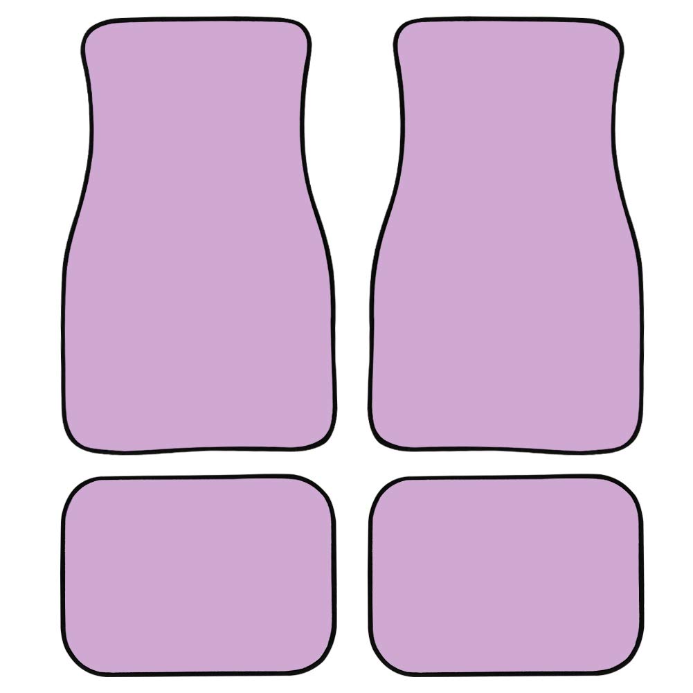 Amzbeauty Modische einfarbige Auto-Fußmatten (Hellviolett), 4-teilig, Gummi-Rückseite, Allwetter-Universal-Teppiche für vorne und hinten von Amzbeauty