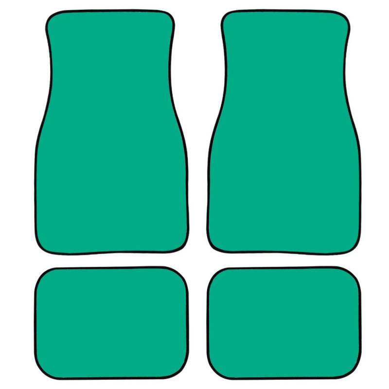 Amzbeauty Modische einfarbige Auto-Fußmatten (grün), 4-teilig, Gummi-Rückseite, Allwetter-Unterseite, universell für vorne und hinten, Auto-Teppiche von Amzbeauty