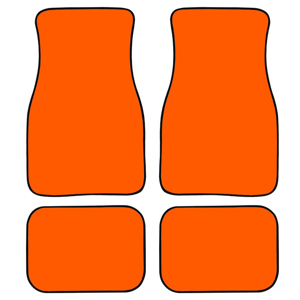 Amzbeauty Modische einfarbige Auto-Fußmatten (orange), 4-teilig, Gummi-Rückseite, Allwetter-Universal-Fußmatten für vorne und hinten, Auto-Teppiche von Amzbeauty