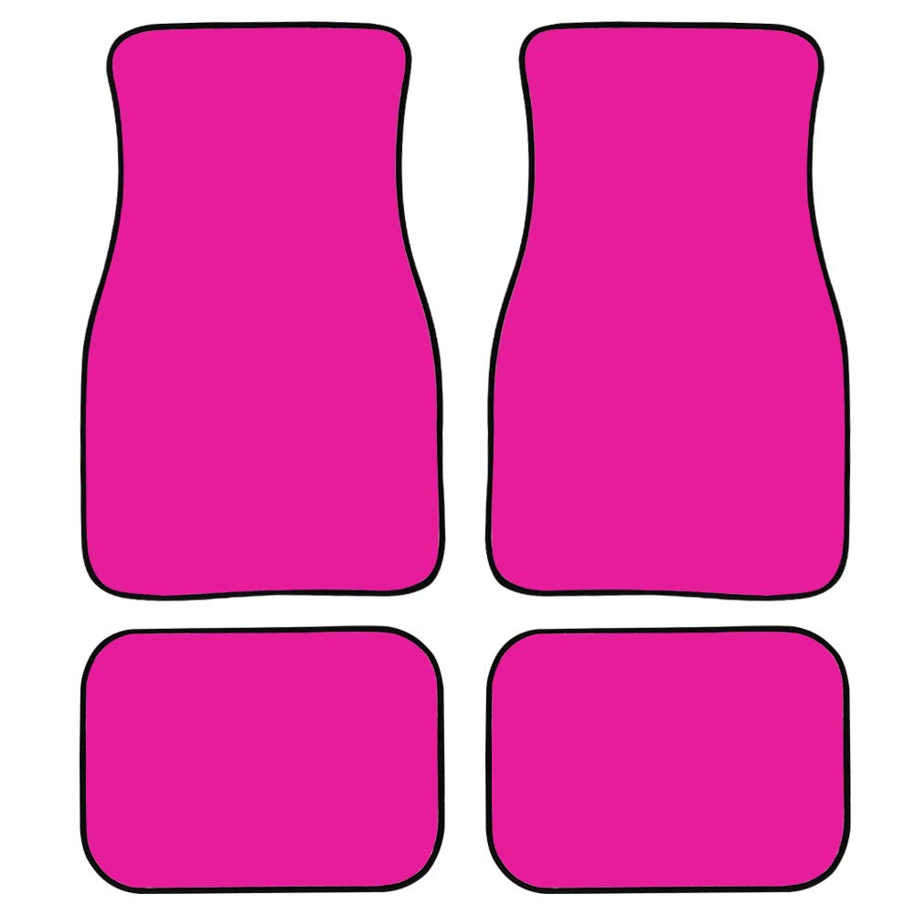 Amzbeauty Modische einfarbige Auto-Fußmatten (pink), 4-teilig, Gummiunterseite, Allwetter-Universal-Fußmatten für vorne und hinten von Amzbeauty