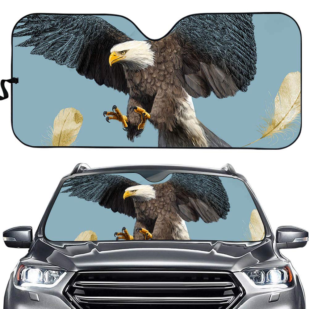Eagle Auto Frontscheibe Sonnenschutz – lustiger Tierdruck Custom – blockiert UV-Strahlen Sonnenblende – Akkordeon faltbarer Auto-Sonnenschutz für Auto LKW SUV – hält Ihr Fahrzeug kühl Eagle Auto Frontscheibe Sonnenschutz – lustiger Tierdruck Custom – blockiert UV-Strahlen Sonnenblende – Akkordeon faltbarer Auto-Sonnenschutz für Auto LKW SUV – hält Ihr Fahrzeug kühl von Amzbeauty