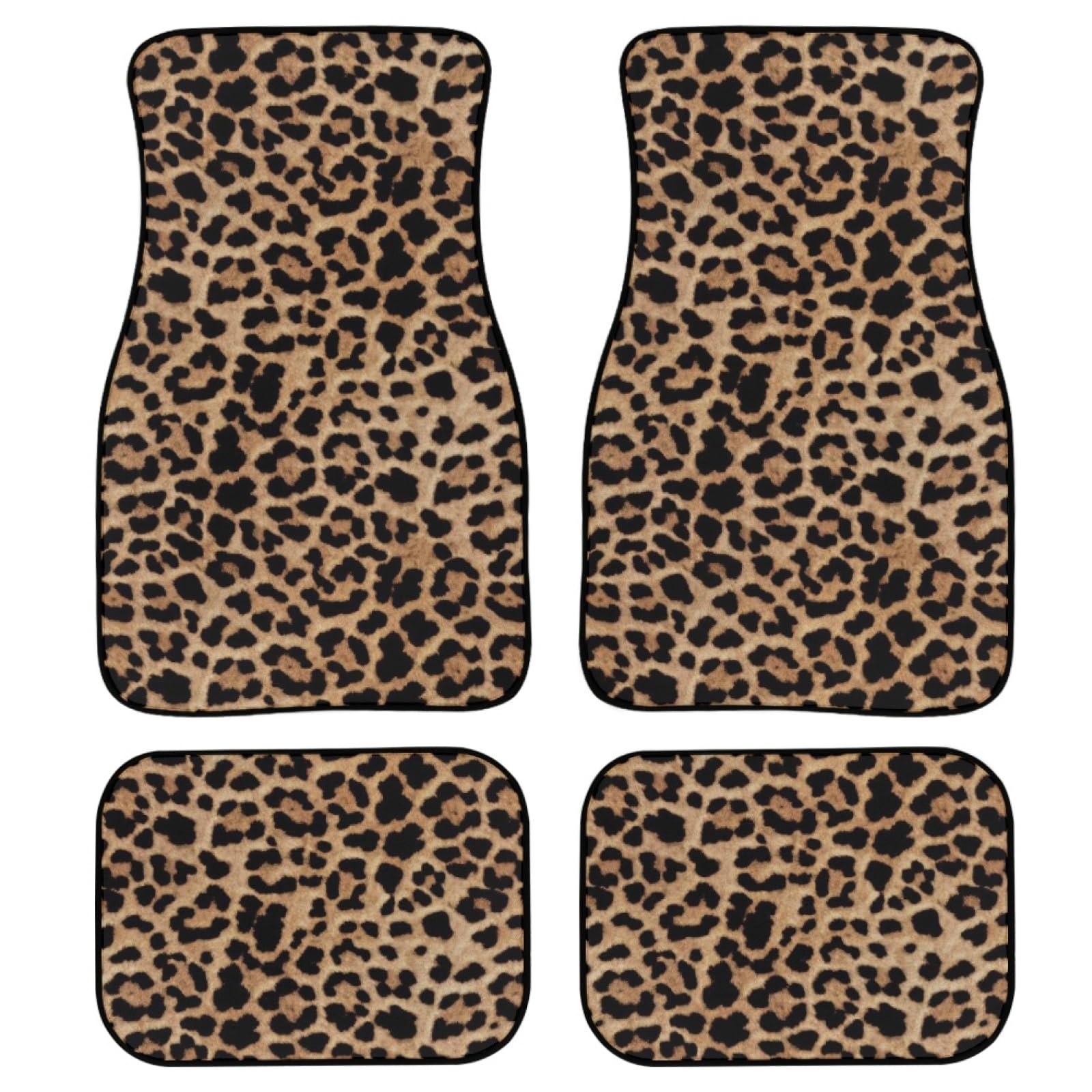 Leopard Auto & Auto Fußmatten Damen Herren 4-teiliges komplettes Set Allwetter Universal Vorne & Hinten Auto Bodenmatte Fit für SUV Limousine LKW Van von Amzbeauty