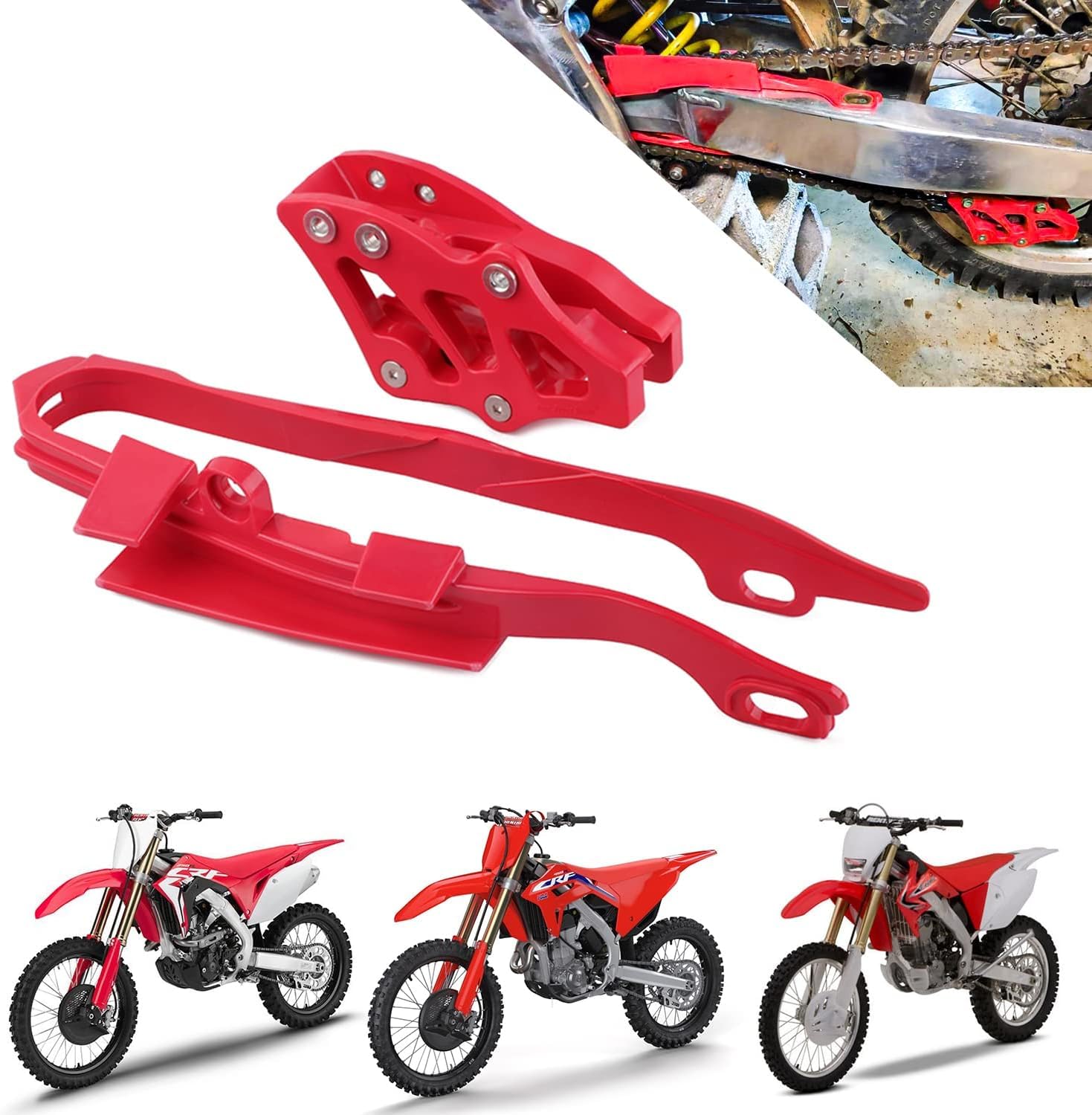 Motorrad-Kettenschieber + Kettenführungsschutz für CR125R CR250R CRF250R CRF450R CRF250X CRF450X Motorrad-Kettenschieber + Kettenführungsschutz für CR125R CR250R CRF250R CRF450R CRF250X CRF450X von An Xin