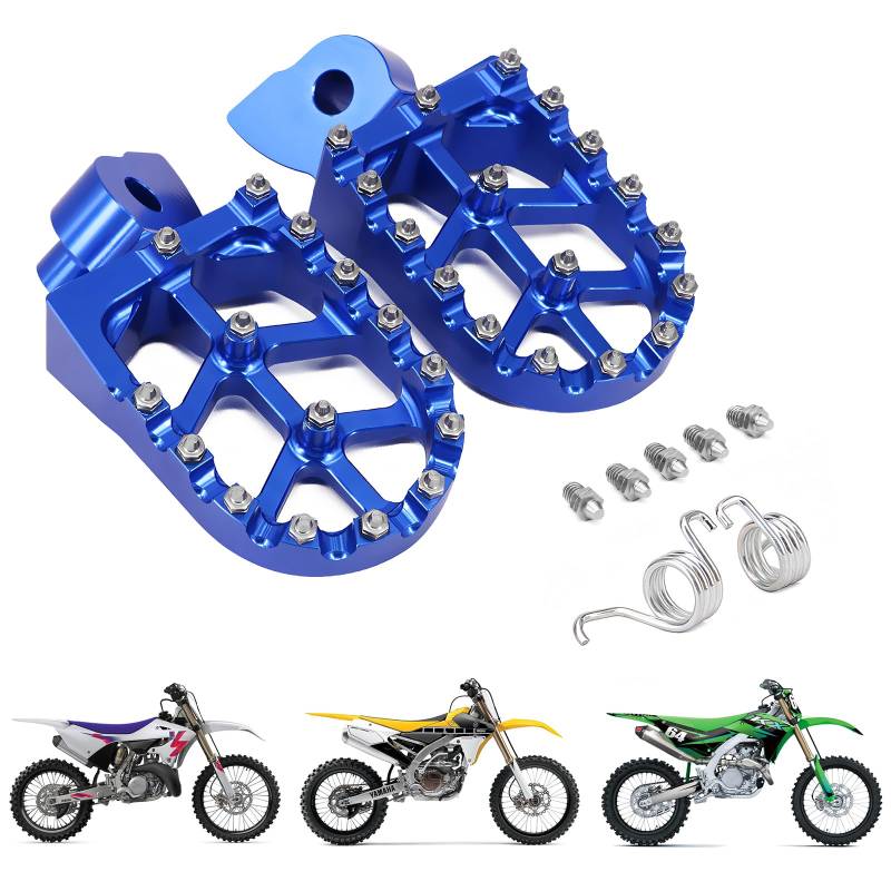 AnXin Fußrasten für Geländemotorräder, CNC, YZ65, YZ85, YZ125, YZ250, YZ250F, YZ426F, YZ450F, YZ125X, YZ250X, YZ250FX, YZ450FX, WR250F, WR426F, WR450F, Blau von AnXin