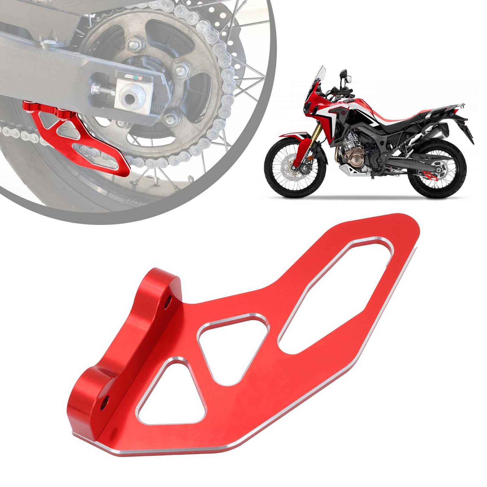 AnXin Motorrad hinten unten Kettenschutz Cover Protector CNC für CRF1000L Africa Twin 2016 2017 2018 2019 - rot von AnXin