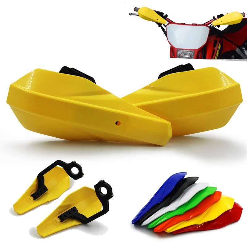 Handschutz Motorrad,Handprotektoren Motorrad, Handguards Motorrad Universal 7/8” 22 mm und 1 1/8” 28 mm für Sur Ron Dirt Bike Quad ATV Pit Bike Motocross Supermoto Enduro, Gelb von AnXin