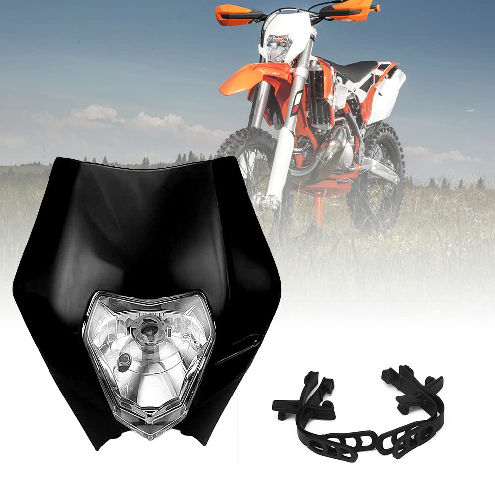 Universal Black Scheinwerfer Scheinwerfer Licht Verkleidung Maske Tagfahrlicht Blinker für ATV Scooter Dirt Pit Bike Enduro von AnXin
