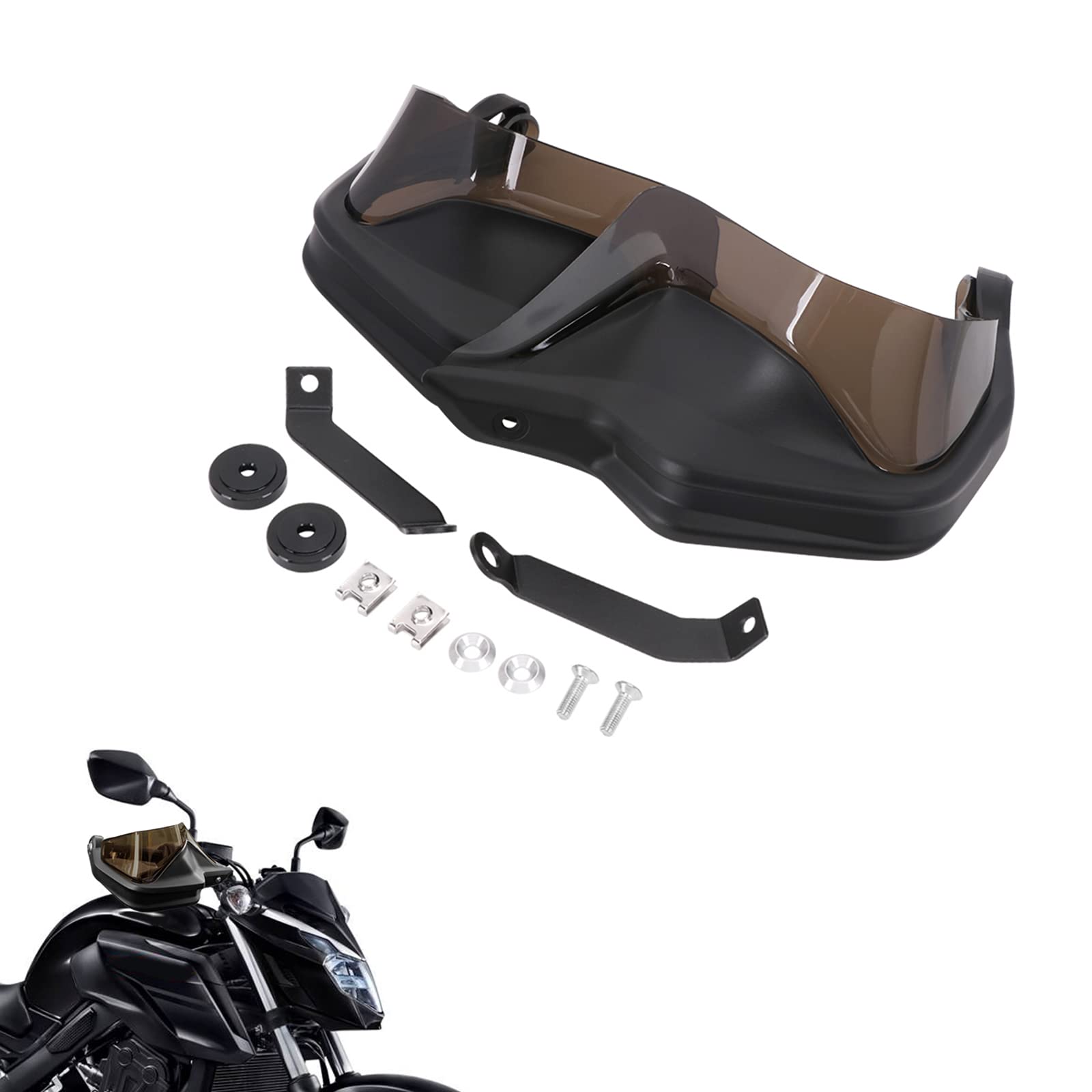 Anxin Motorrad Handprotektoren ABS Kunststoff mit Braune Windschutzscheibe Deflektor für NC700X 750X CB650F CTX700 2014-2018 Anxin Motorrad Handprotektoren ABS Kunststoff mit Braune Windschutzscheibe Deflektor für NC700X 750X CB650F CTX700 2014-2018 von AnXin