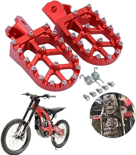 Dirt Bike Fußrasten Motorrad Fußrasten Fußpedale Ablagen CNC für Sur Ron Light Bee S/X Segway X260 X160 CRF150F 2003-2019 CRF230F 2003-2019 Pit Bike Rot von AnXin