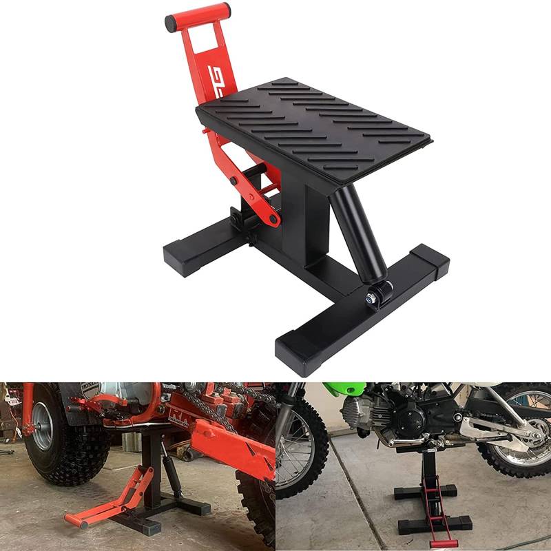 Dirt Bike Ständer, Motorrad Jack Motorrad Hydraulische Lift Ständer Einstellbare Höhe Anheben Rack Lift Hebetisch für Pit Bike Motocross Wartung und reduziert Stoßdämpfung Verschleiß von AnXin